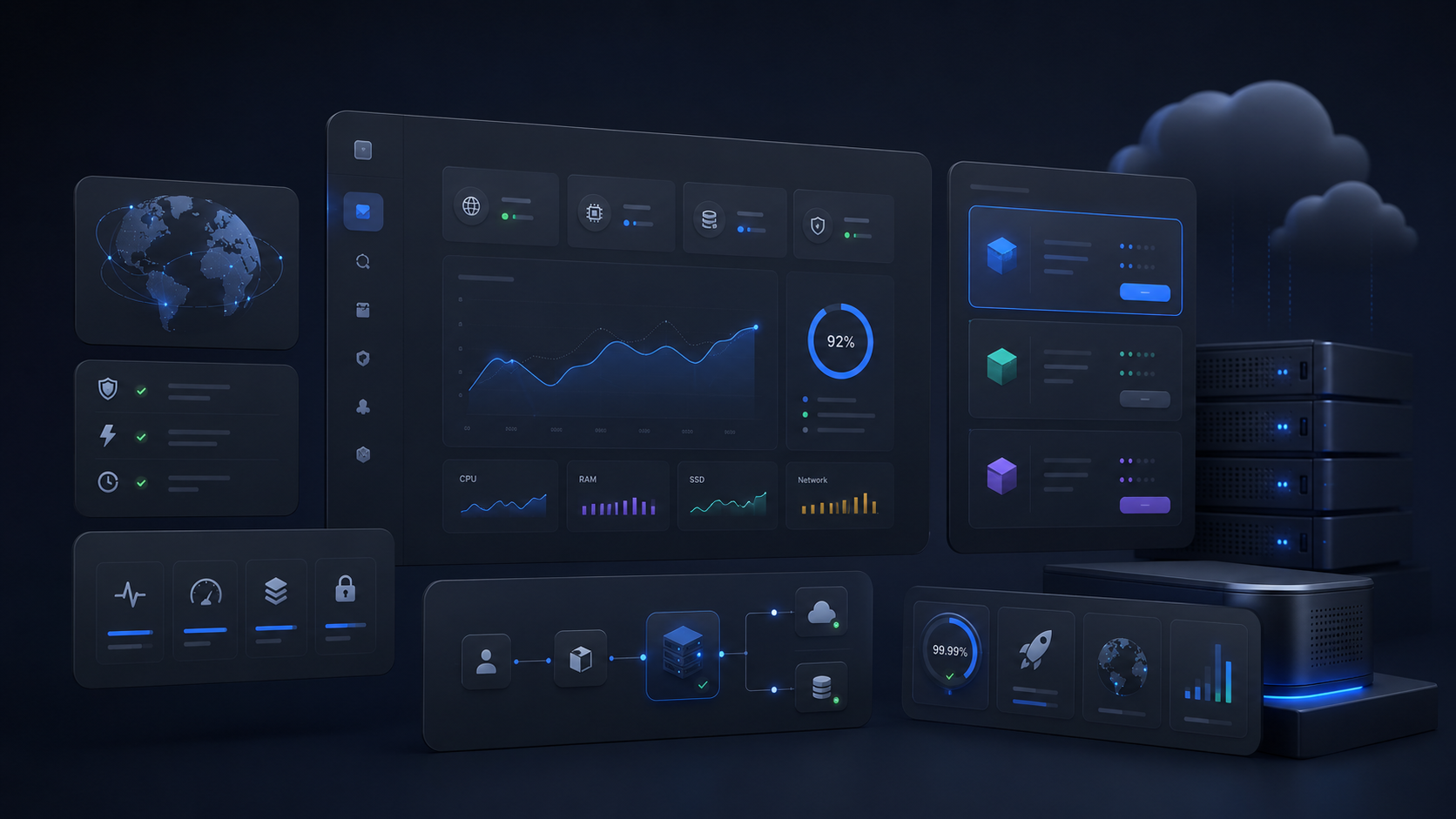 Dinqler server and infrastructure management interface